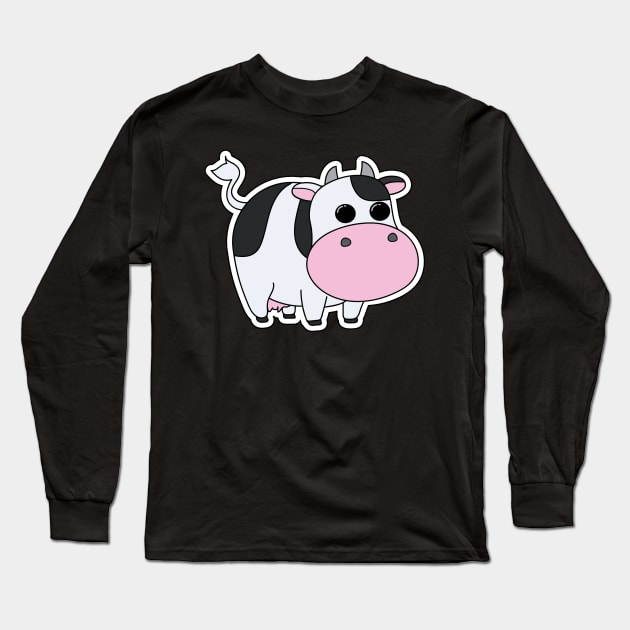 Cow Harvest Moon Long Sleeve T-Shirt by HijriFriza